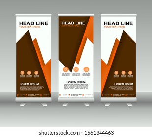 Roll up banner stand. Modern Vertical Flag Banner Design with abstract background. Vector template design