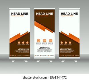Roll up banner stand. Modern Vertical Flag Banner Design with abstract background. Vector template design