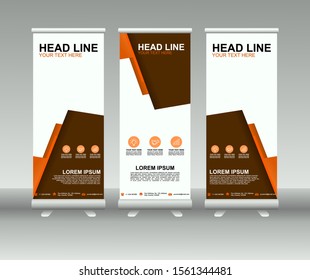 Roll up banner stand. Modern Vertical Flag Banner Design with abstract background. Vector template design