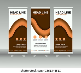 Roll up banner stand. Modern Vertical Flag Banner Design with abstract background. Vector template design