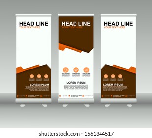Roll up banner stand. Modern Vertical Flag Banner Design with abstract background. Vector template design