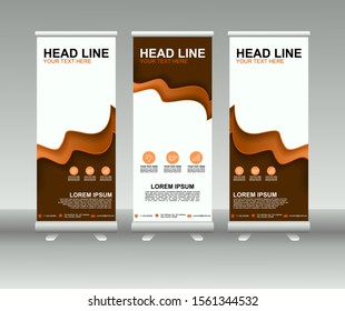 Roll up banner stand. Modern Vertical Flag Banner Design with abstract background. Vector template design