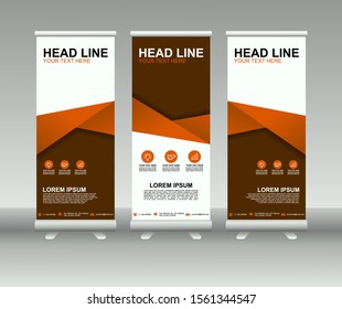Roll up banner stand. Modern Vertical Flag Banner Design with abstract background. Vector template design