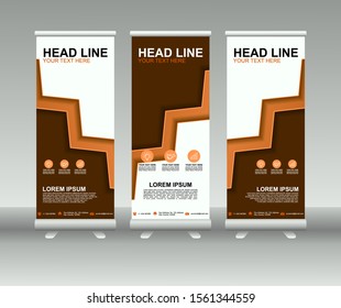 Roll up banner stand. Modern Vertical Flag Banner Design with abstract background. Vector template design