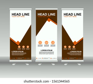 Roll up banner stand. Modern Vertical Flag Banner Design with abstract background. Vector template design