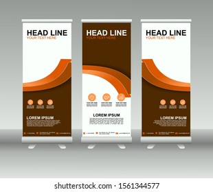 Roll up banner stand. Modern Vertical Flag Banner Design with abstract background. Vector template design