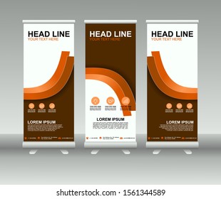 Roll up banner stand. Modern Vertical Flag Banner Design with abstract background. Vector template design