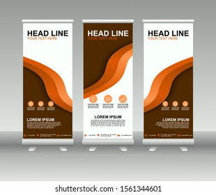 Roll up banner stand. Modern Vertical Flag Banner Design with abstract background. Vector template design