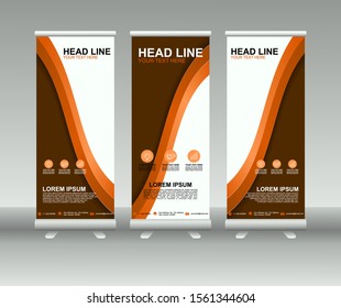 Roll up banner stand. Modern Vertical Flag Banner Design with abstract background. Vector template design