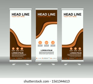Roll up banner stand. Modern Vertical Flag Banner Design with abstract background. Vector template design