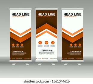 Roll up banner stand. Modern Vertical Flag Banner Design with abstract background. Vector template design