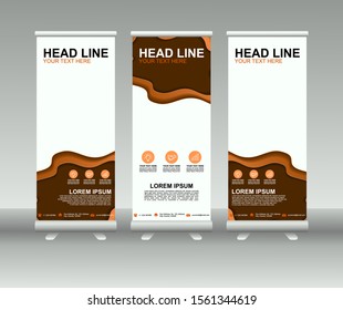 Roll up banner stand. Modern Vertical Flag Banner Design with abstract background. Vector template design
