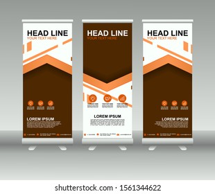 Roll up banner stand. Modern Vertical Flag Banner Design with abstract background. Vector template design
