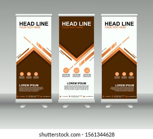 Roll up banner stand. Modern Vertical Flag Banner Design with abstract background. Vector template design