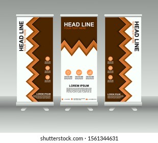 Roll up banner stand. Modern Vertical Flag Banner Design with abstract background. Vector template design