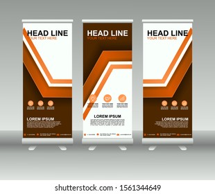 Roll up banner stand. Modern Vertical Flag Banner Design with abstract background. Vector template design