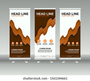 Roll up banner stand. Modern Vertical Flag Banner Design with abstract background. Vector template design