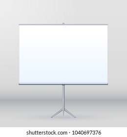 Roll Up Banner Stand on isolated clean background. Design template blank pop up banner display template for designer. Vector illustration EPS 10 Flipchart for promotional presentations at Stand Tripod