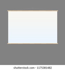 Roll Up Banner Stand on isolated clean background. Design template blank pop up banner display template for designers. Vector illustration EPS 10. Flipchart for training or promotional presentation