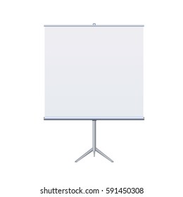 Roll Up Banner Stand on isolated clean background. Design template blank pop up banner display template for designer. Vector illustration EPS 10 Flipchart for promotional presentations at Stand Tripod