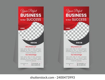Roll Up Banner Stand Poster design template and creative concept for business.