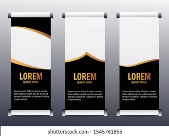 Roll Up banner stand. Presentation concept. Corporate business roll up template background. Vertical banner stand or flag design layout.