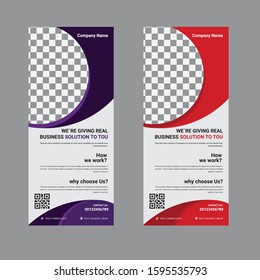 Roll Up banner stand. Presentation concept. Corporate business roll up template background. Vertical template billboard, banner stand or flag design layout. Poster for conference, forum, shop