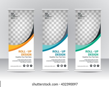 Roll up banner stand template