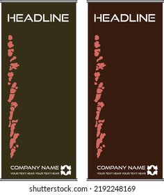 Roll up banner stand template. Abstract design, business, education, advertisement. Green color. Vector illustration