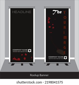 Roll up banner stand template. Abstract background for design, business, education, advertisement.  Vector illustration.