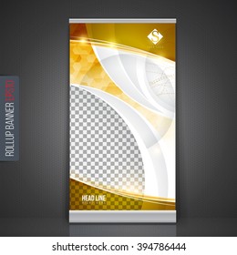 Roll up banner stand template. Abstract background for design,  business, advertisement. Vector  illustration
