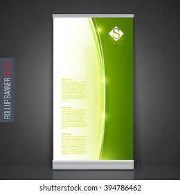 Roll up banner stand template. Abstract background for design,  business, advertisement. Vector  illustration
