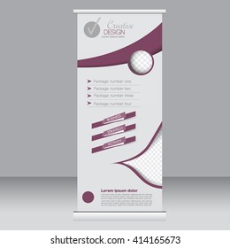 Roll up banner stand template. Abstract background for design,  business, education, advertisement.  Vector  illustration.