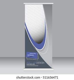 Roll up banner stand template. Abstract background for design,  business, education, advertisement. Vector  illustration.