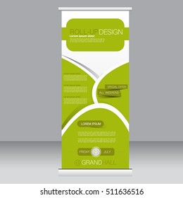 Roll up banner stand template. Abstract background for design,  business, education, advertisement. Vector  illustration.