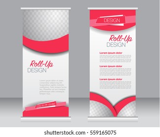 Acumulación de la plantilla de soporte de banners. Antecedentes abstractos de diseño, negocios, educación, publicidad. Color rojo. Ilustración del vector
