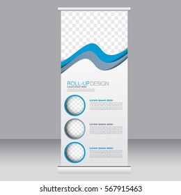 Roll up banner stand template. Abstract background for design,  business, education, advertisement. Vector  illustration.