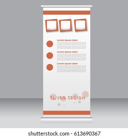 Roll up banner stand template. Abstract background for design,  business, education, advertisement. Vector  illustration.
