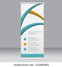 Roll up banner stand template. Abstract background for design,  business, education, advertisement. Vector  illustration.