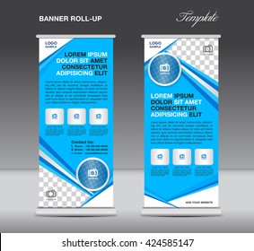 Roll Banner Stand Template Advertisement Flyer Stock Vector (Royalty ...