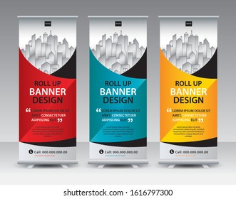 Roll up banner stand template Creative design, Web banner design, Business roll up banner, Modern Exhibition Advertising vector eps10