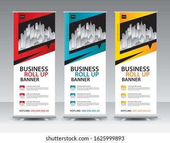 Roll up banner stand template Creative design, Web banner design, Business roll up banner, Modern Exhibition Advertising vector eps10