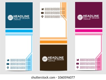 Roll up banner stand template design vector