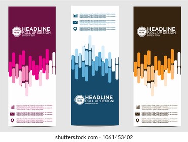 Roll up banner stand template design vector