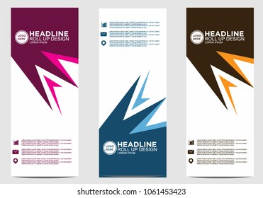 Roll up banner stand template design vector