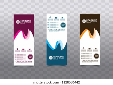 Roll up banner stand template design vector