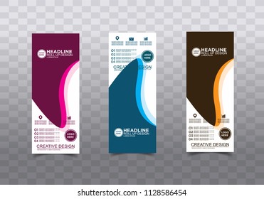 Roll up banner stand template design vector