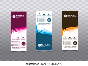 Roll up banner stand template design vector