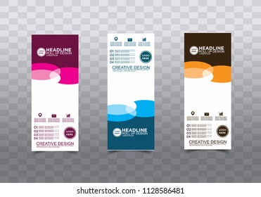 Roll up banner stand template design vector