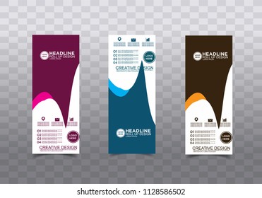 Roll up banner stand template design vector